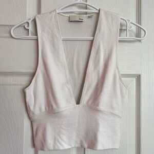 Wilfred Cream Deep V Crop Top